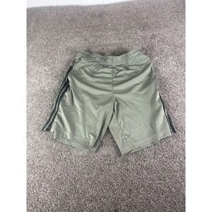 Adidas Mens Athletic Shorts Olive Green Black Stripe Recycled Polyester Size M